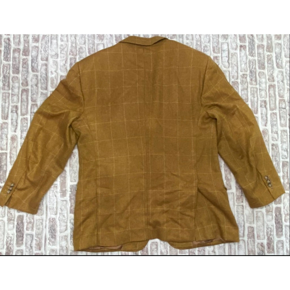 Cashmere KITON Men's Blazer Jacket Windowpane Plaid Gold Italy 44 - Picture 8 of 8